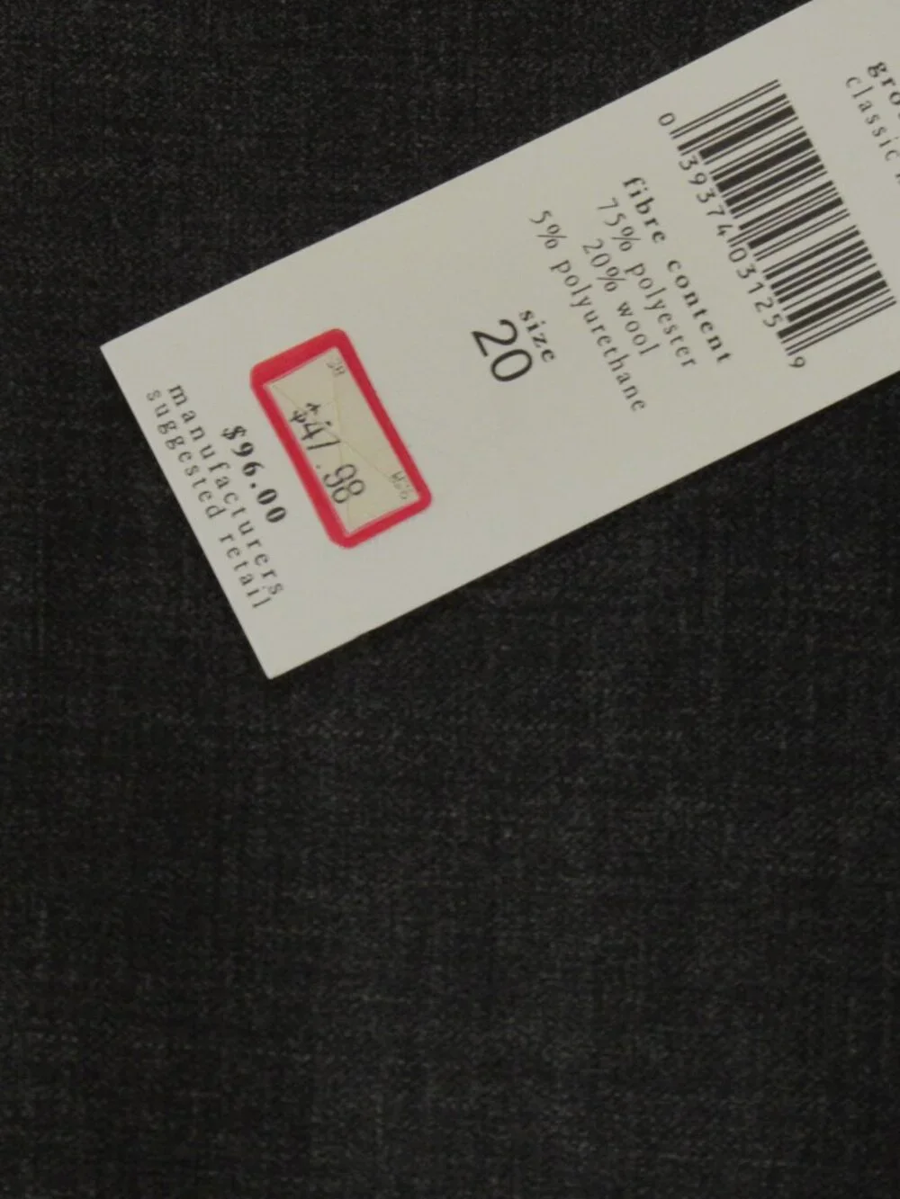 Ladies Skirt, Size 20, Gray
